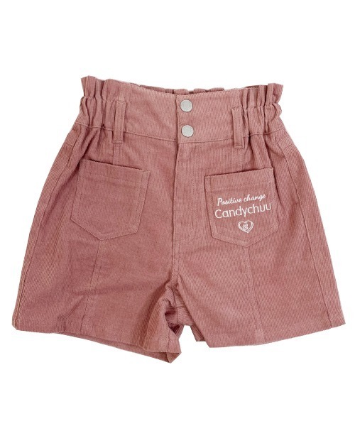 Candychuu（キャンディチュウ）の「コーデュロイショーパン（その他パンツ・キッズ・ブラウン/ピンク・SS/S/M/XXS）」の2枚目の写真