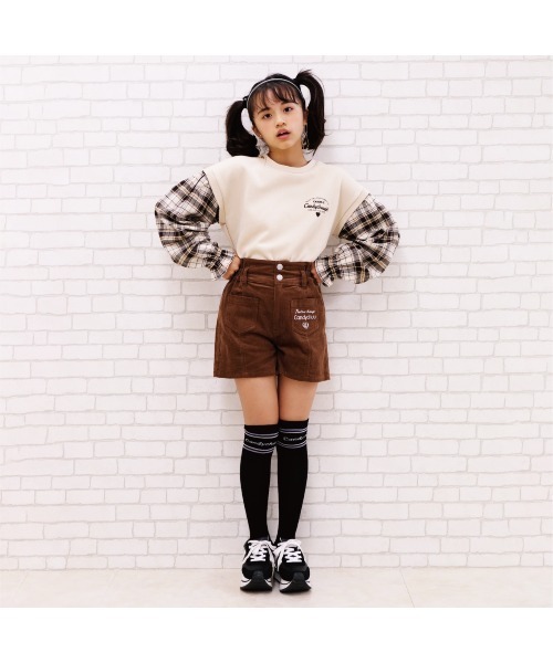 Candychuu（キャンディチュウ）の「コーデュロイショーパン（その他パンツ・キッズ・ブラウン/ピンク・SS/S/M/XXS）」の6枚目の写真