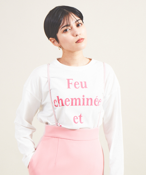 Rouge vif Anna（ルージュヴィフアンナ）の「クルーネックロゴロンT（Tシャツ/カットソー・レディース・ブラック/ピンク・フリー）」の2枚目の写真