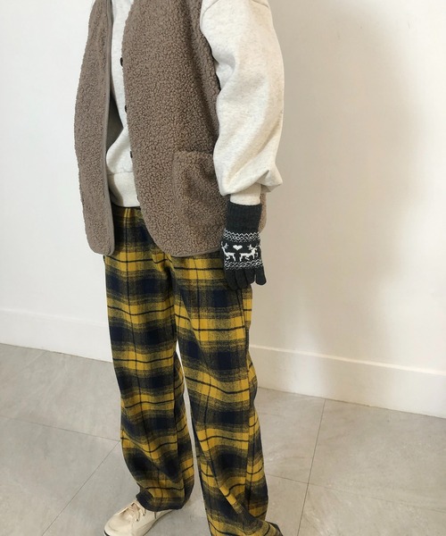 me+em select（ミームセレクト）の「チェックイージーパンツ（その他パンツ・レディース・ブラック/イエロー/グリーン・FREE/X-LARGE）」の5枚目の写真