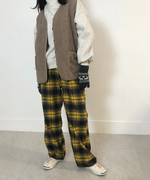 me+em select（ミームセレクト）の「チェックイージーパンツ（その他パンツ・レディース・ブラック/イエロー/グリーン・FREE/X-LARGE）」の15枚目の写真