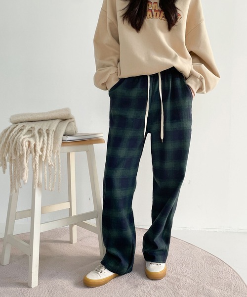 me+em select（ミームセレクト）の「チェックイージーパンツ（その他パンツ・レディース・ブラック/イエロー/グリーン・FREE/X-LARGE）」の9枚目の写真