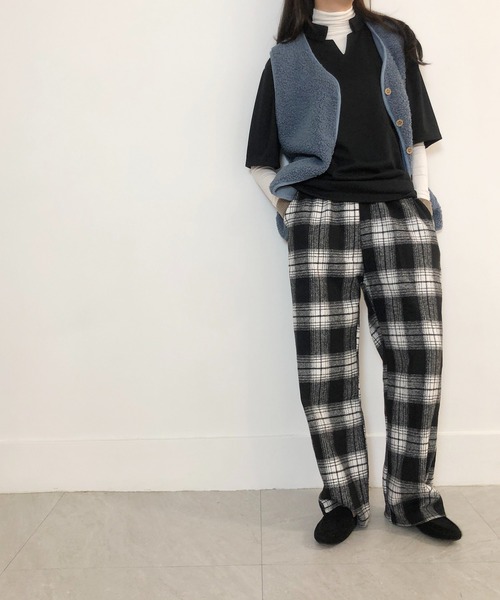 me+em select（ミームセレクト）の「チェックイージーパンツ（その他パンツ・レディース・ブラック/イエロー/グリーン・FREE/X-LARGE）」の11枚目の写真