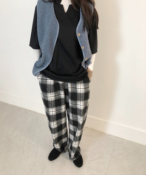 me+em select（ミームセレクト）の「チェックイージーパンツ（その他パンツ・レディース・ブラック/イエロー/グリーン・FREE/X-LARGE）」の22枚目の写真