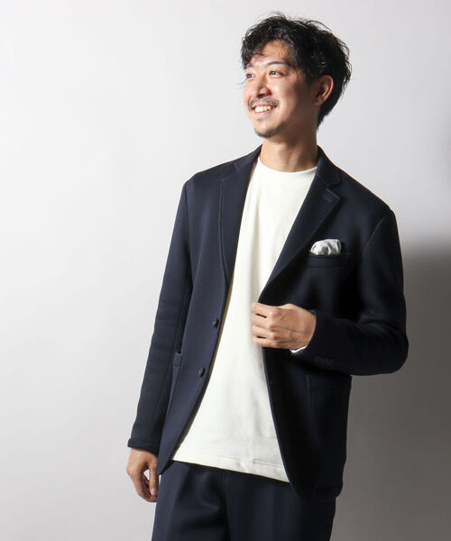 NOLLEY'S goodman(ノーリーズグッドマン)の「ダブルフェイスイージージャケット(※セットアップでも着用できるON/OFF兼用アイテム)(テーラードジャケット・メンズ・ネイビー/グレー・SMALL/MEDIUM/LARGE/X-LARGE)」の3枚目の写真