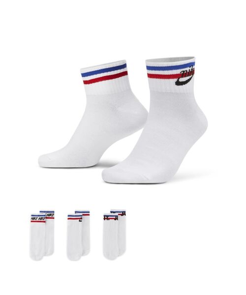 NIKE(ナイキ)の「ナイキ エブリデイ エッセンシャル アンクル ソックス (3足) / Nike Everyday Essential Ankle Socks (3 Pairs) <21-29cm 展開>(ソックス/靴下・メンズ・ホワイト/ブラック・23-25/25-27/27-29/21-23)」の2枚目の写真