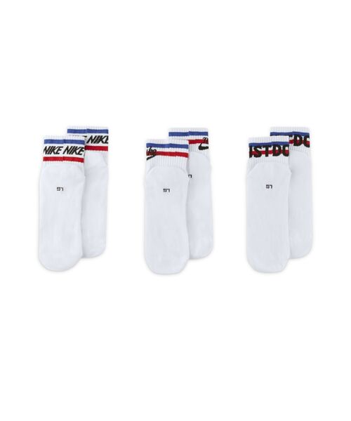 NIKE(ナイキ)の「ナイキ エブリデイ エッセンシャル アンクル ソックス (3足) / Nike Everyday Essential Ankle Socks (3 Pairs) <21-29cm 展開>(ソックス/靴下・メンズ・ホワイト/ブラック・23-25/25-27/27-29/21-23)」の4枚目の写真