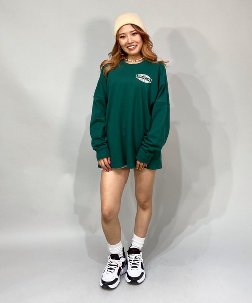 RVCA（ルーカ）の「RVCA/ルーカ  ビッグシルエット   バックプリントロンT/ロングスリーブTEE   BC043-056（Tシャツ/カットソー・レディース・ブラック/グリーン/ホワイト・XS/M/S）」の13枚目の写真