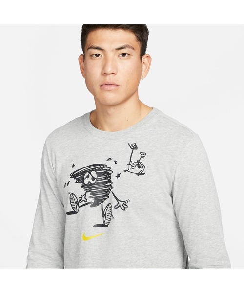 NIKE（ナイキ）の「ナイキ NIKE ナイキ DF HUMOR L/S Tシャツ（Tシャツ/カットソー・メンズ・ブラック/グレー・LL/3L/S/M/L）」の8枚目の写真