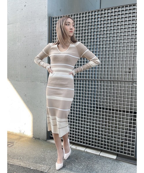 品質が完璧 セール ランダムボーダーニットワンピース ワンピース Duras デュラス のファッション 残りわずか Arenatheatre Net