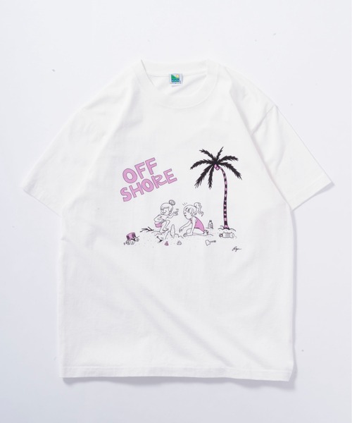 OFFSHORE(オフショア)の「OS×RYU AMBE TEE/オフショア×アンベリュー コラボティーシャツ(Tシャツ/カットソー・メンズ・オフホワイト/ライトグリーン・S/M/L/XL)」の16枚目の写真