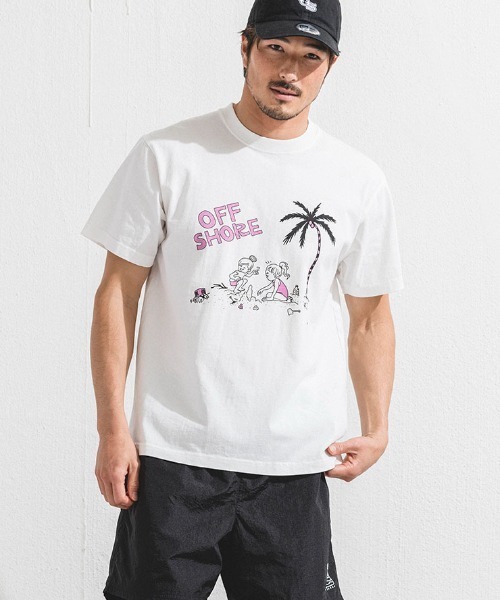 OFFSHORE(オフショア)の「OS×RYU AMBE TEE/オフショア×アンベリュー コラボティーシャツ(Tシャツ/カットソー・メンズ・オフホワイト/ライトグリーン・S/M/L/XL)」の21枚目の写真