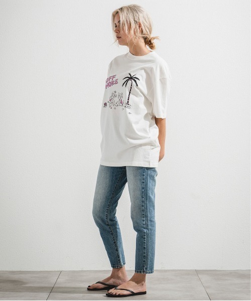 OFFSHORE(オフショア)の「OS×RYU AMBE TEE/オフショア×アンベリュー コラボティーシャツ(Tシャツ/カットソー・メンズ・オフホワイト/ライトグリーン・S/M/L/XL)」の9枚目の写真
