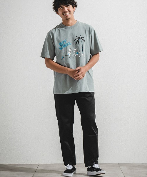 OFFSHORE(オフショア)の「OS×RYU AMBE TEE/オフショア×アンベリュー コラボティーシャツ(Tシャツ/カットソー・メンズ・オフホワイト/ライトグリーン・S/M/L/XL)」の7枚目の写真