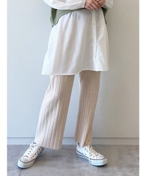Samansa Mos2 blue | リブニットパンツ(その他パンツ)