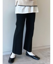 Samansa Mos2 blue | リブニットパンツ(その他パンツ)