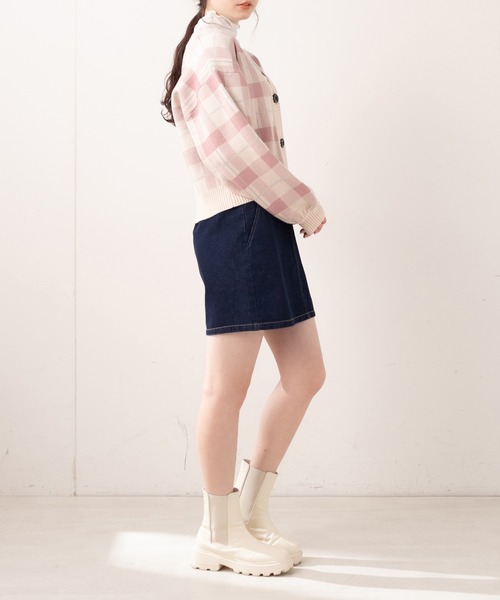 OLIVE des OLIVE（オリーブデオリーブ）の「タータンチェックVネックカーディガン（カーディガン/ボレロ・レディース・オフホワイト/サックスブルー/ピンク・FREE）」の14枚目の写真