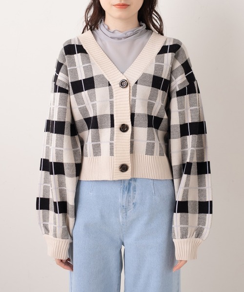 OLIVE des OLIVE（オリーブデオリーブ）の「タータンチェックVネック