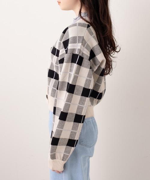 OLIVE des OLIVE（オリーブデオリーブ）の「タータンチェックVネック