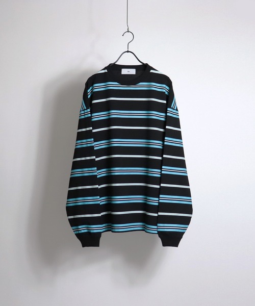 ILL'S(イルズ)の「ILL'S / イルズ マルチボーダービッグロンT(Tシャツ/カットソー・メンズ・ブラック/グリーン/ワイン・M/L)」の4枚目の写真