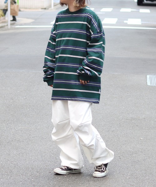 ILL'S(イルズ)の「ILL'S / イルズ マルチボーダービッグロンT(Tシャツ/カットソー・メンズ・ブラック/グリーン/ワイン・M/L)」の13枚目の写真