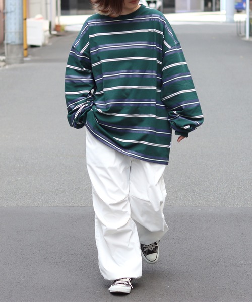 ILL'S(イルズ)の「ILL'S / イルズ マルチボーダービッグロンT(Tシャツ/カットソー・メンズ・ブラック/グリーン/ワイン・M/L)」の12枚目の写真