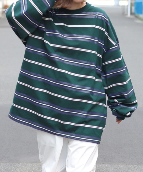 ILL'S(イルズ)の「ILL'S / イルズ マルチボーダービッグロンT(Tシャツ/カットソー・メンズ・ブラック/グリーン/ワイン・M/L)」の10枚目の写真