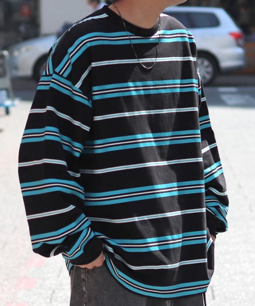 ILL'S(イルズ)の「ILL'S / イルズ マルチボーダービッグロンT(Tシャツ/カットソー・メンズ・ブラック/グリーン/ワイン・M/L)」の18枚目の写真