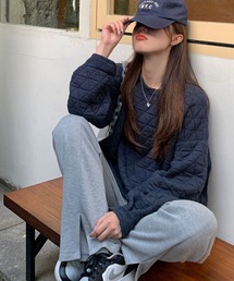 ダイヤキルトデザインスウェットトレーナー【ZOZOTOWN限定】
