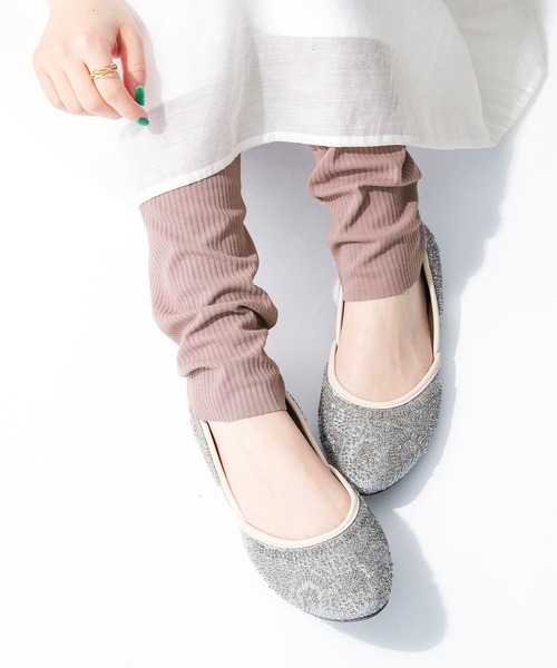 osharewalker(オシャレウォーカー)の「【廃盤】【セルフカット・機能素材】『リブレギンス』(レギンス/スパッツ・レディース・ブラック/モカ/グレイッシュブルー・1/2)」の2枚目の写真