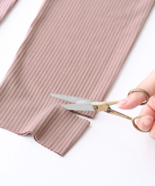 osharewalker(オシャレウォーカー)の「【廃盤】【セルフカット・機能素材】『リブレギンス』(レギンス/スパッツ・レディース・ブラック/モカ/グレイッシュブルー・1/2)」の19枚目の写真