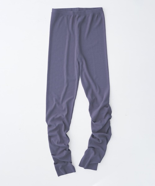 osharewalker(オシャレウォーカー)の「【廃盤】【セルフカット・機能素材】『リブレギンス』(レギンス/スパッツ・レディース・ブラック/モカ/グレイッシュブルー・1/2)」の4枚目の写真