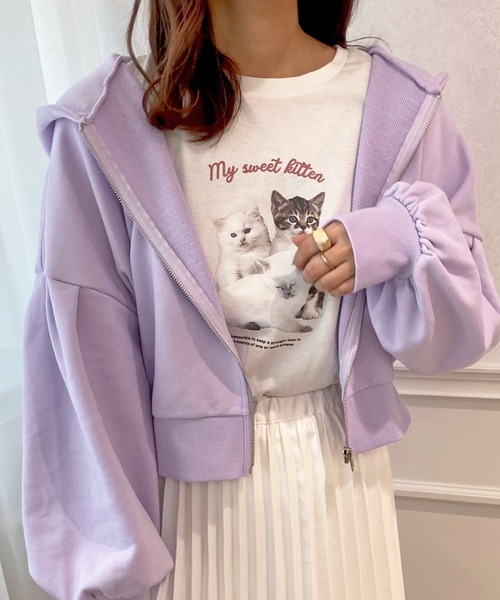 apres jour(アプレジュール)の「袖ボリュームジップパーカー【ZOZOTOWN限定アイテム】(パーカー・レディース・パープル/オフホワイト/ピンク/ブルー/ナチュラル・X-LARGE/フリー)」の10枚目の写真