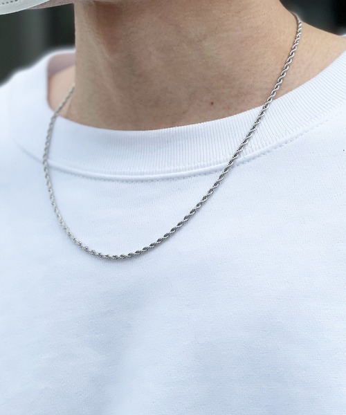 yield（イールド）の「【yield select】Stainless Chain Necklace チェーンネックレス 長さ50cm PSCN-01-50,PSCN-02-50,PSCN-03-50,PSCN-04-50（ネックレス・メンズ・シルバー系1/シルバー系2/シルバー系4/シルバー系3・FREE）」の2枚目の写真