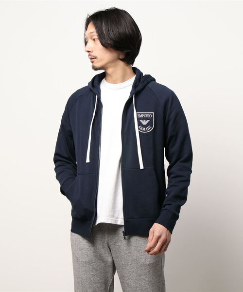 EMPORIO ARMANI（エンポリオアルマーニ）の「EMPORIO ARMANI ICONIC TERRY リラックスウェア パーカー 54057135（パーカー・メンズ・ネイビー/グレー系その他・S/M/L）」の12枚目の写真