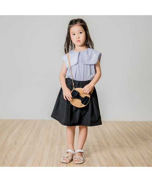 Seraph(セラフ)の「ビック衿Tシャツ(Tシャツ/カットソー・キッズ・サックスブルー/ネイビー/オフホワイト/ピンク・130/120/80/110/100/140/90)」の5枚目の写真