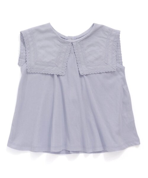 Seraph(セラフ)の「ビック衿Tシャツ(Tシャツ/カットソー・キッズ・サックスブルー/ネイビー/オフホワイト/ピンク・130/120/80/110/100/140/90)」の8枚目の写真