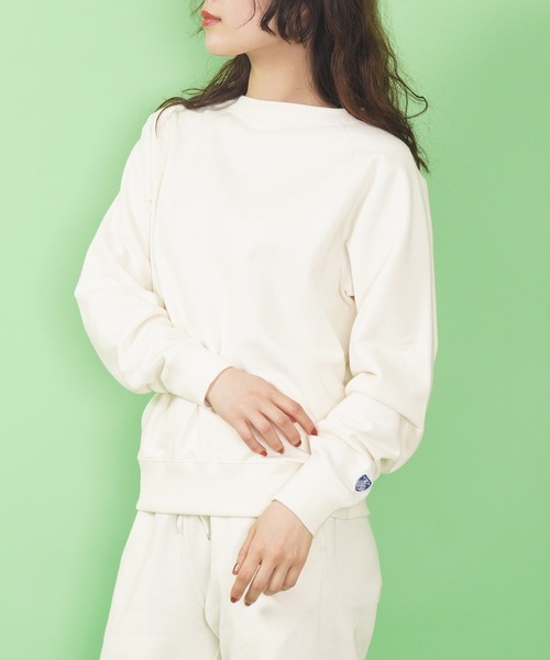 ORCIVAL（オーシバル）の「FRENCH TERRY BOAT NECK RAGLAN（スウェット・レディース・パープル/ヘザーグレー/アイボリー・2）」の3枚目の写真