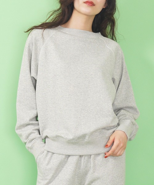 ORCIVAL（オーシバル）の「FRENCH TERRY BOAT NECK RAGLAN（スウェット・レディース・パープル/ヘザーグレー/アイボリー・2）」の2枚目の写真