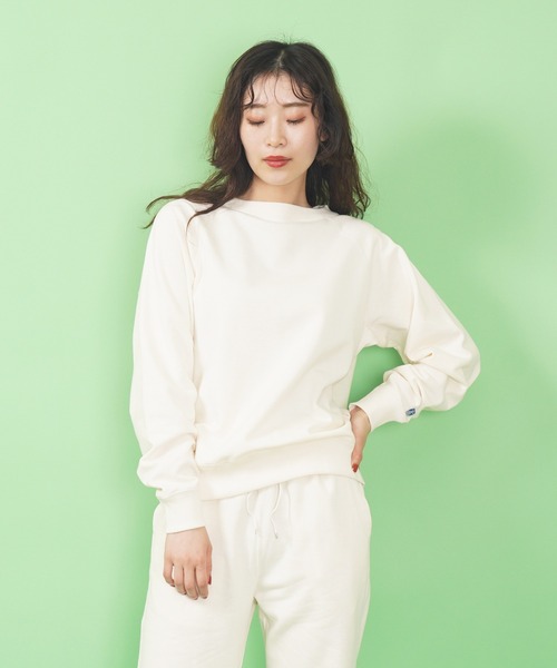 ORCIVAL（オーシバル）の「FRENCH TERRY BOAT NECK RAGLAN（スウェット・レディース・パープル/ヘザーグレー/アイボリー・2）」の17枚目の写真