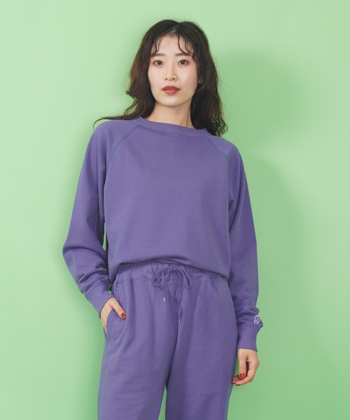 ORCIVAL（オーシバル）の「FRENCH TERRY BOAT NECK RAGLAN（スウェット・レディース・パープル/ヘザーグレー/アイボリー・2）」の10枚目の写真