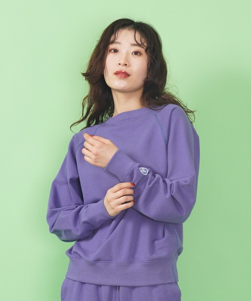 ORCIVAL（オーシバル）の「FRENCH TERRY BOAT NECK RAGLAN（スウェット・レディース・パープル/ヘザーグレー/アイボリー・2）」の12枚目の写真