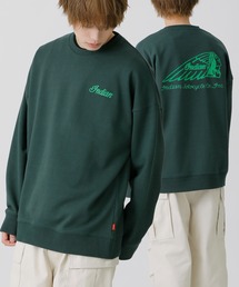 【Indian】裏毛スウェット / インディアンフロッキープリント　オーバーサイズ ルーズトレーナー