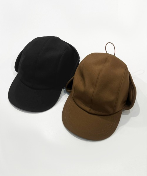 KIIT(キート)の「KIIT キート / MASACA HAT×KIIT EAR PAD CAP マサカハット別注 イヤーパッドキャップ / KIN-A56-105(キャップ・メンズ・ブラック/キャメル・FREE)」の2枚目の写真