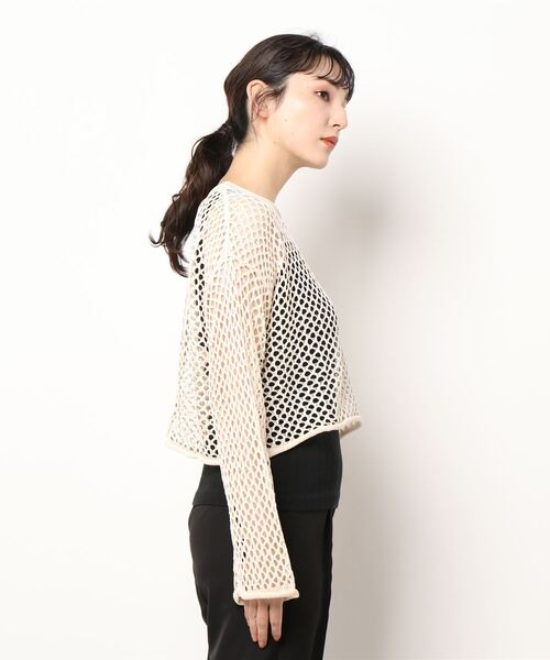 SpRay(スプレイ)の「フィッシュネットプルオーバー(Tシャツ/カットソー・レディース・オレンジ/ブラック/オフホワイト/ベージュ・FREE)」の7枚目の写真