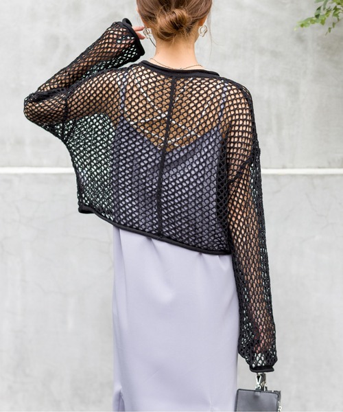 SpRay(スプレイ)の「フィッシュネットプルオーバー(Tシャツ/カットソー・レディース・オレンジ/ブラック/オフホワイト/ベージュ・FREE)」の11枚目の写真