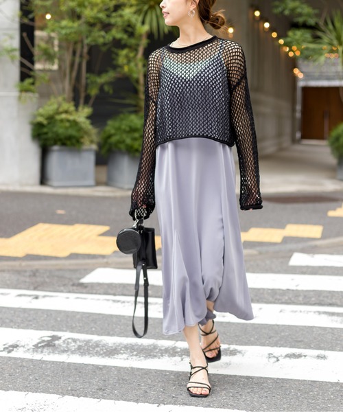 SpRay(スプレイ)の「フィッシュネットプルオーバー(Tシャツ/カットソー・レディース・オレンジ/ブラック/オフホワイト/ベージュ・FREE)」の12枚目の写真