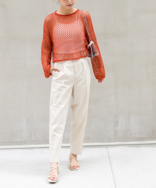 SpRay(スプレイ)の「フィッシュネットプルオーバー(Tシャツ/カットソー・レディース・オレンジ/ブラック/オフホワイト/ベージュ・FREE)」の17枚目の写真