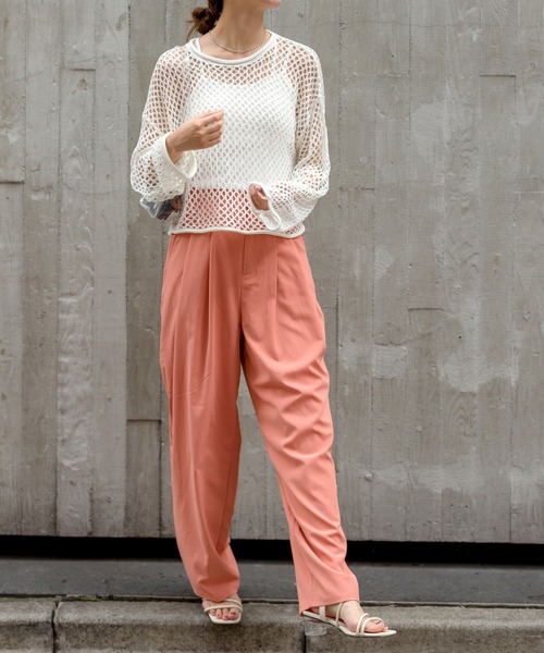 SpRay(スプレイ)の「フィッシュネットプルオーバー(Tシャツ/カットソー・レディース・オレンジ/ブラック/オフホワイト/ベージュ・FREE)」の21枚目の写真