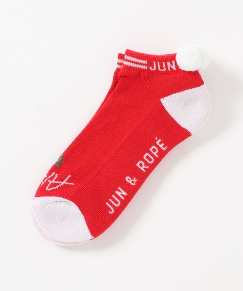JUN&ROPE'(ジュンアンドロペ)の「【抗菌防臭】ALOHA GOLF ショートソックス(ソックス/靴下・レディース・ホワイト/ブラック/レッド・FREE)」の1枚目の写真